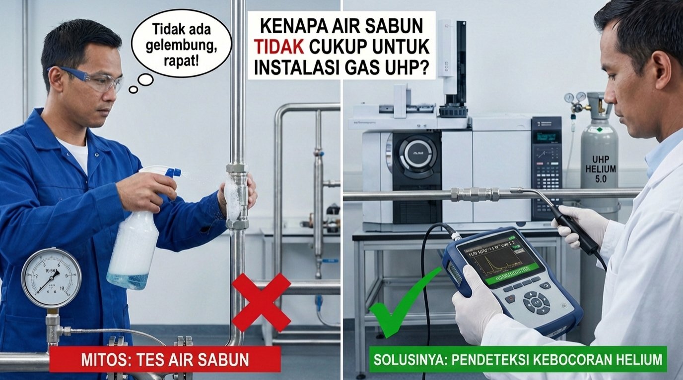 bahaya jika pengujian instalasi UHP hanya menggunakan air sabun