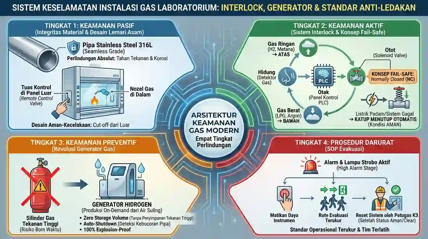 sistem keselamatan instalasi gas laboratorium