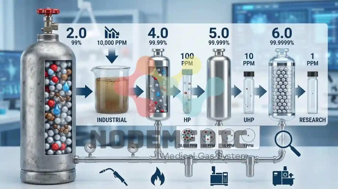 perbedaan tingkat kemurnian gas lab