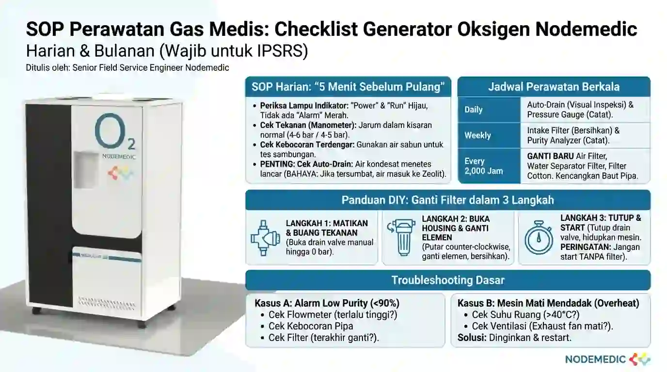 SOP pemeliharaan generator gas medis