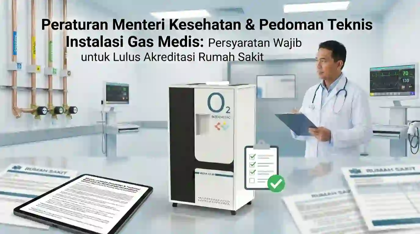 visualisasi instalasi gas medis dengan generator oksigen